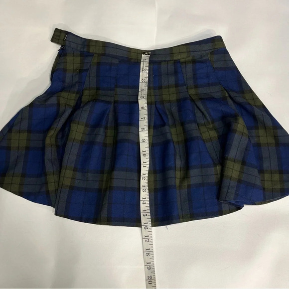 H&M Blue Green Pleated Mini Skater Skirt - Picture 8 of 9